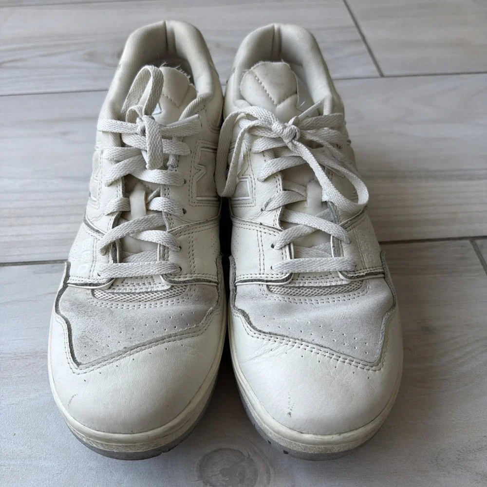 New Balance 550 Sea Salt White Leather Sneakers BB550LWT Mens 10.5 W 12 No Box
